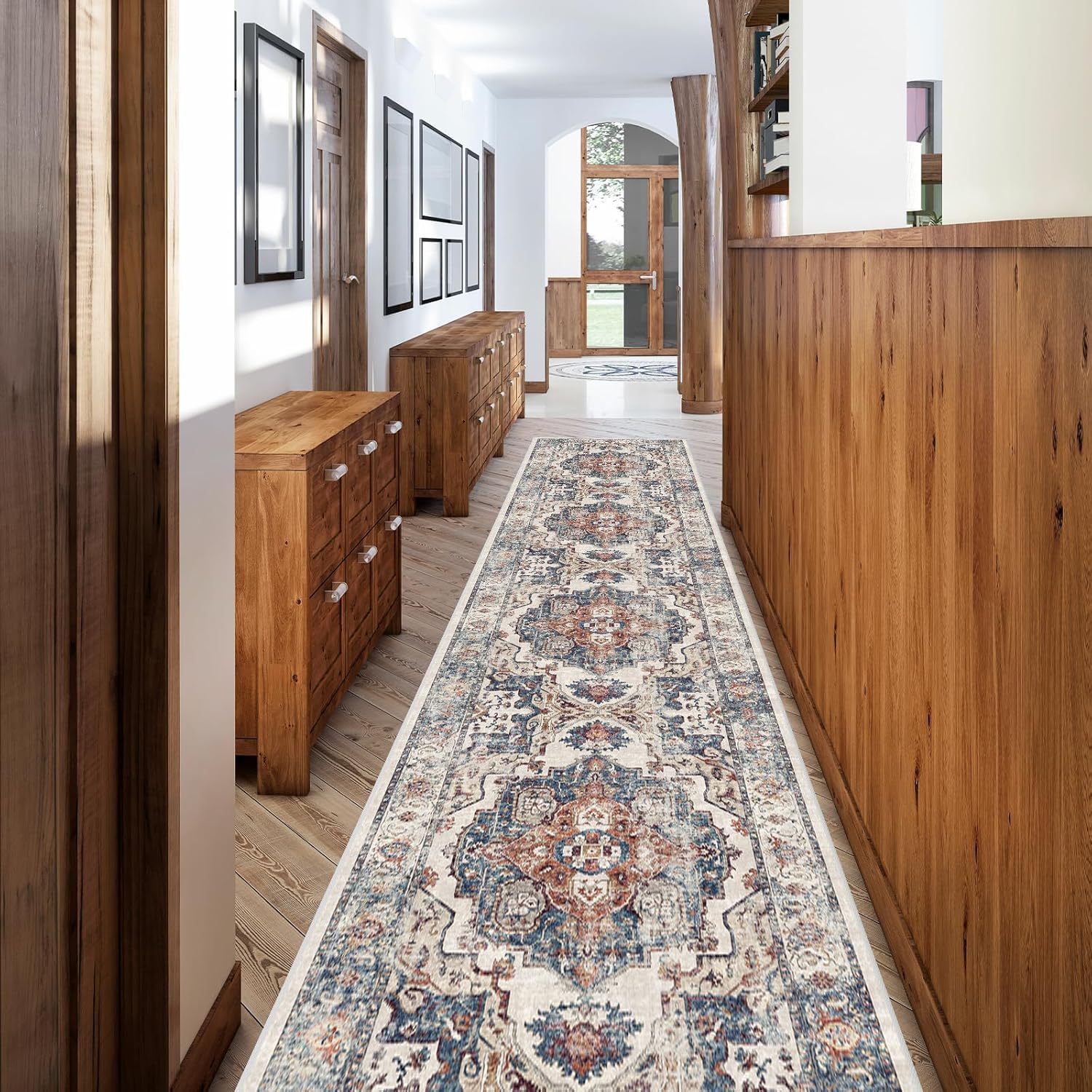 HY HAO YUN LAI Washable Large 9x12 Area Rug: Living Room Oriental Non Slip Soft Rugs Indoor Low Pile Stain Resistant Carpet for Bedroom Dining Room