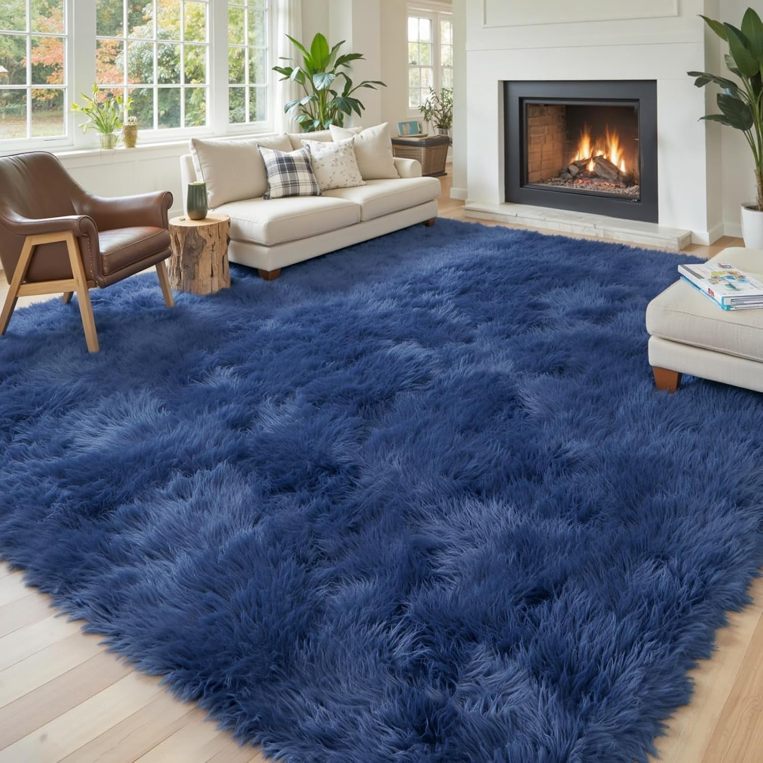junhejiamei Area Rugs 9x12 Living Room, Large Area Rug Shaggy Carpet Soft Plush Furry Bedside Rug