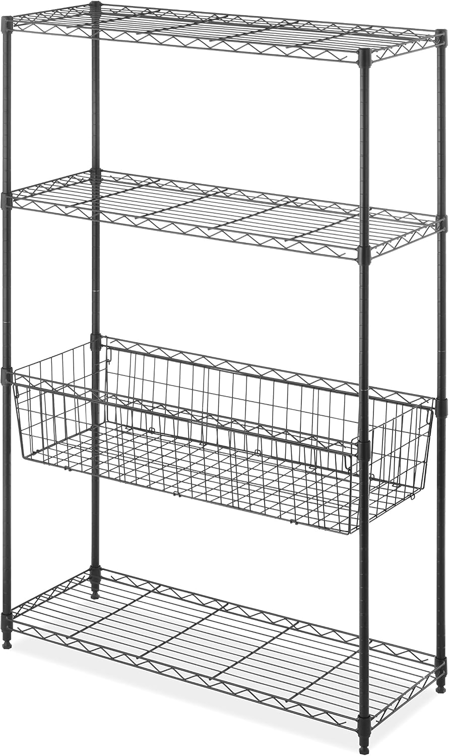 Whitmor 3-Wire Shelving Unit, Metal Storage Shelves, Easy Assembly Home Organizer for Pantry, Kitchen, Garage, Plant