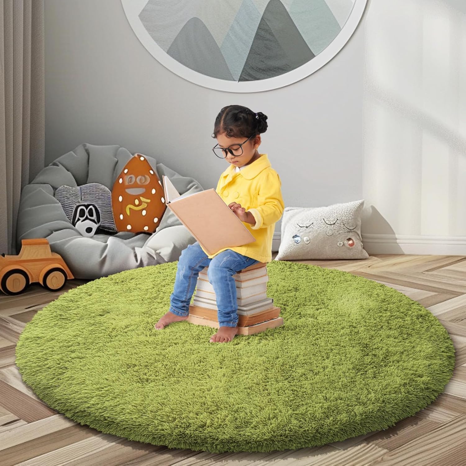 junhejiamei Area Rugs 9x12 Living Room, Large Area Rug Shaggy Carpet Soft Plush Furry Bedside Rug