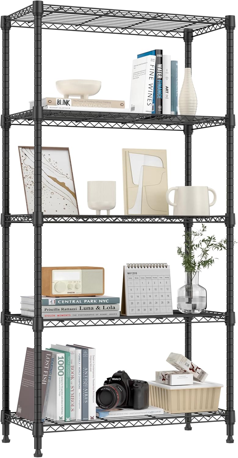 M MZG 750 lbs 3 Tier Shelf Metal Storage Shelves Wire Rack Closet Organizers with PP Board for Garage Kitchen Bathroom Laundry Chrome 11.8" D x 21.7"