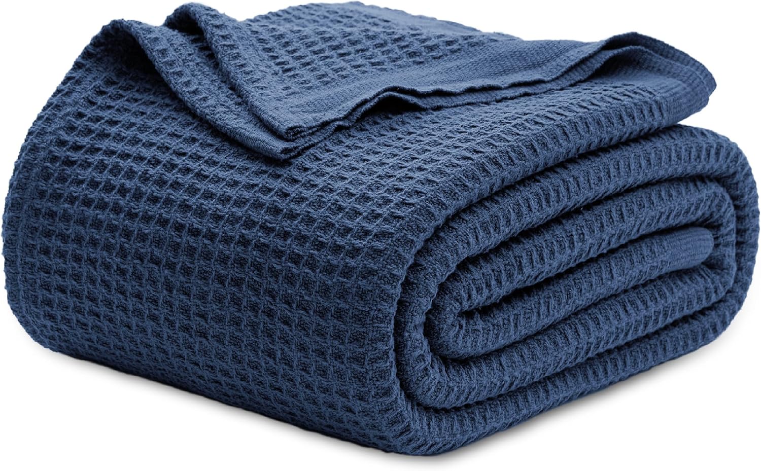 Bedsure 100% Cotton Blanket King Size for Bed - Cooling Breathable and Soft for Summer, Thick Cozy Waffle Weave Blanket Gifts for Women, White