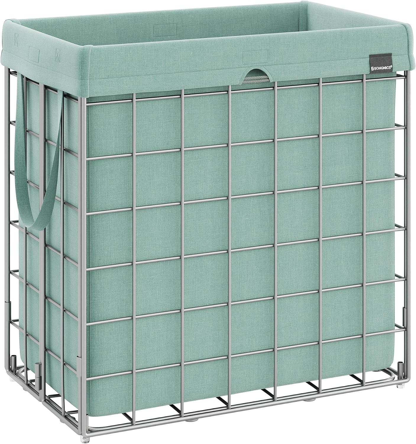SONGMICS Laundry Hamper, 23.8 Gal. (90L) Laundry Basket, Collapsible Clothes Hamper, Black and White ULCB190W01