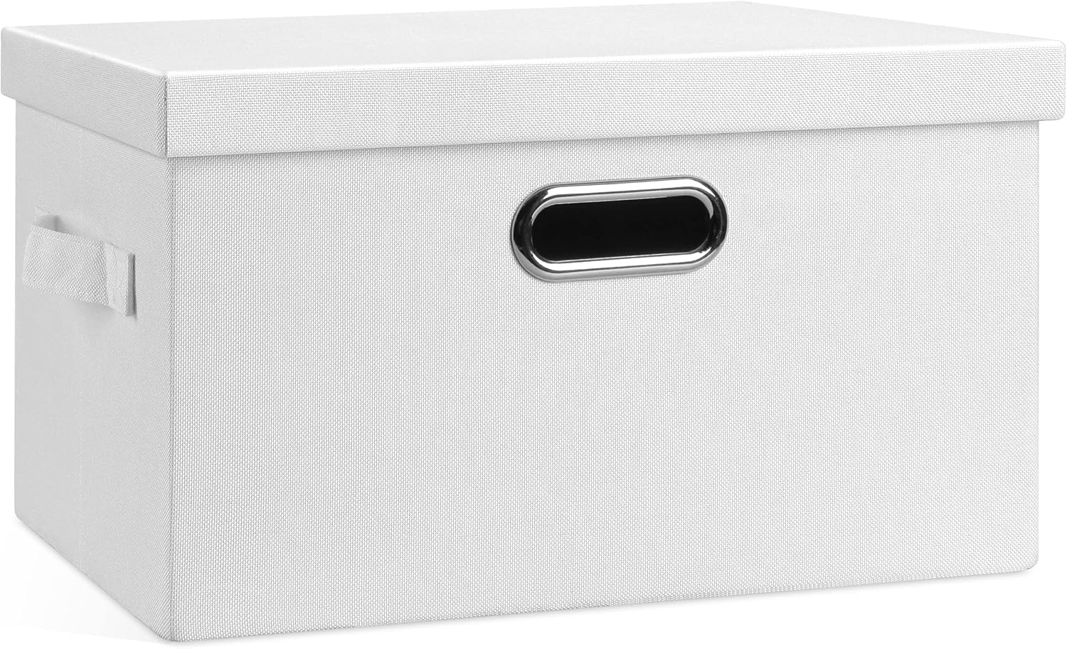 Graciadeco Large Quart Collapsible Stackable Storage Bins with Lids, 3 Packs Beige Linen Fabric Closet Boxes with Lids