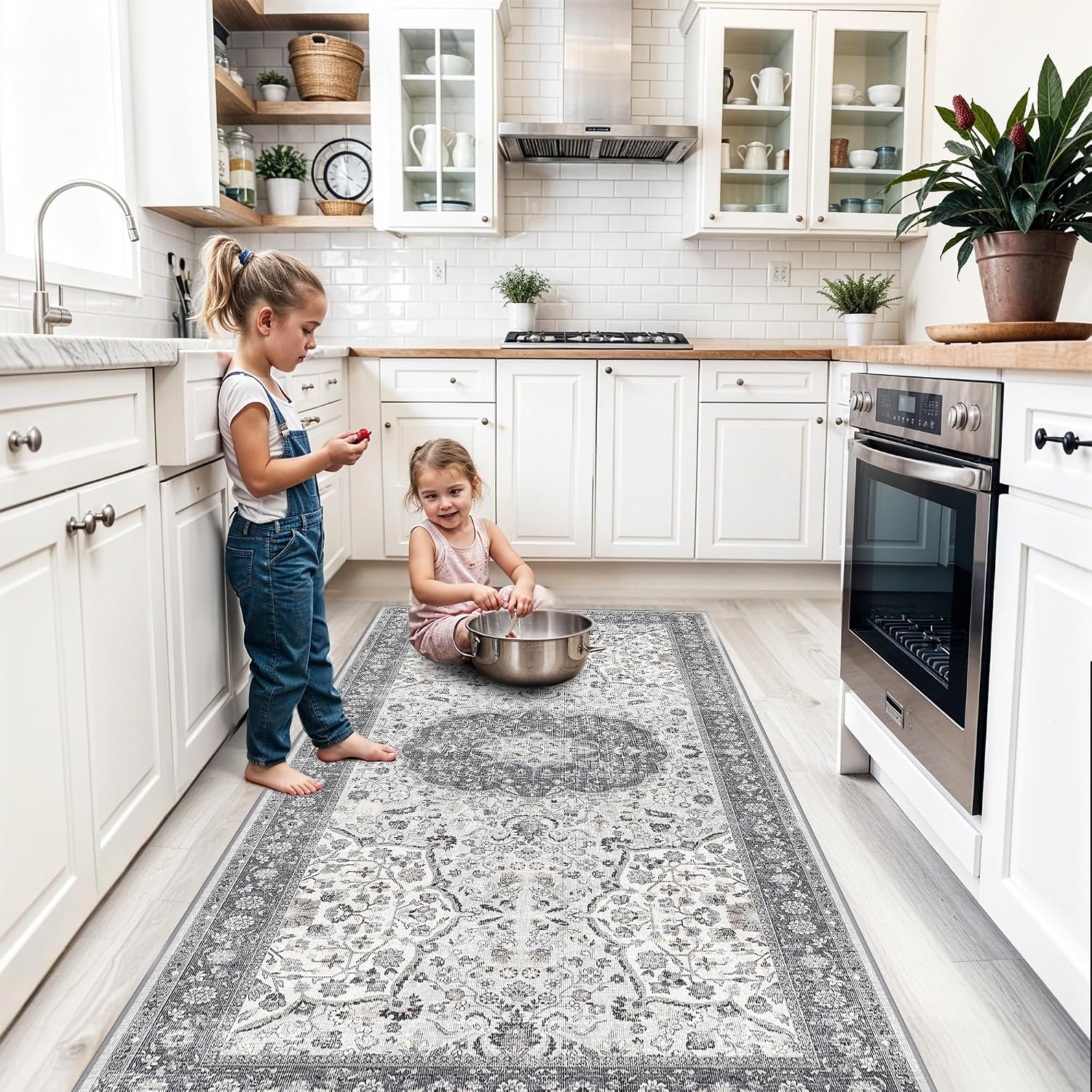 HY HAO YUN LAI Washable Large 9x12 Area Rug: Living Room Oriental Non Slip Soft Rugs Indoor Low Pile Stain Resistant Carpet for Bedroom Dining Room