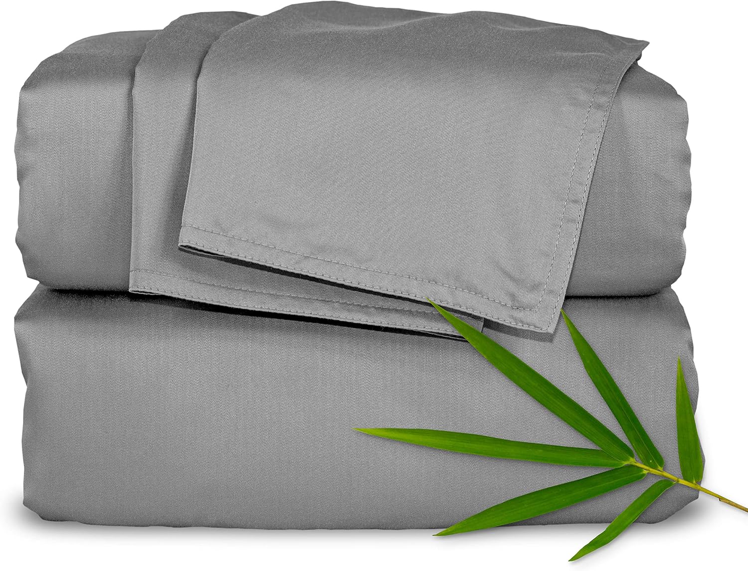 Pure Bamboo King Sheets, Genuine 100% Organic Viscose Derived from Bamboo Bed Sheet Set, Luxuriously Soft and Cooling, Double Stitching