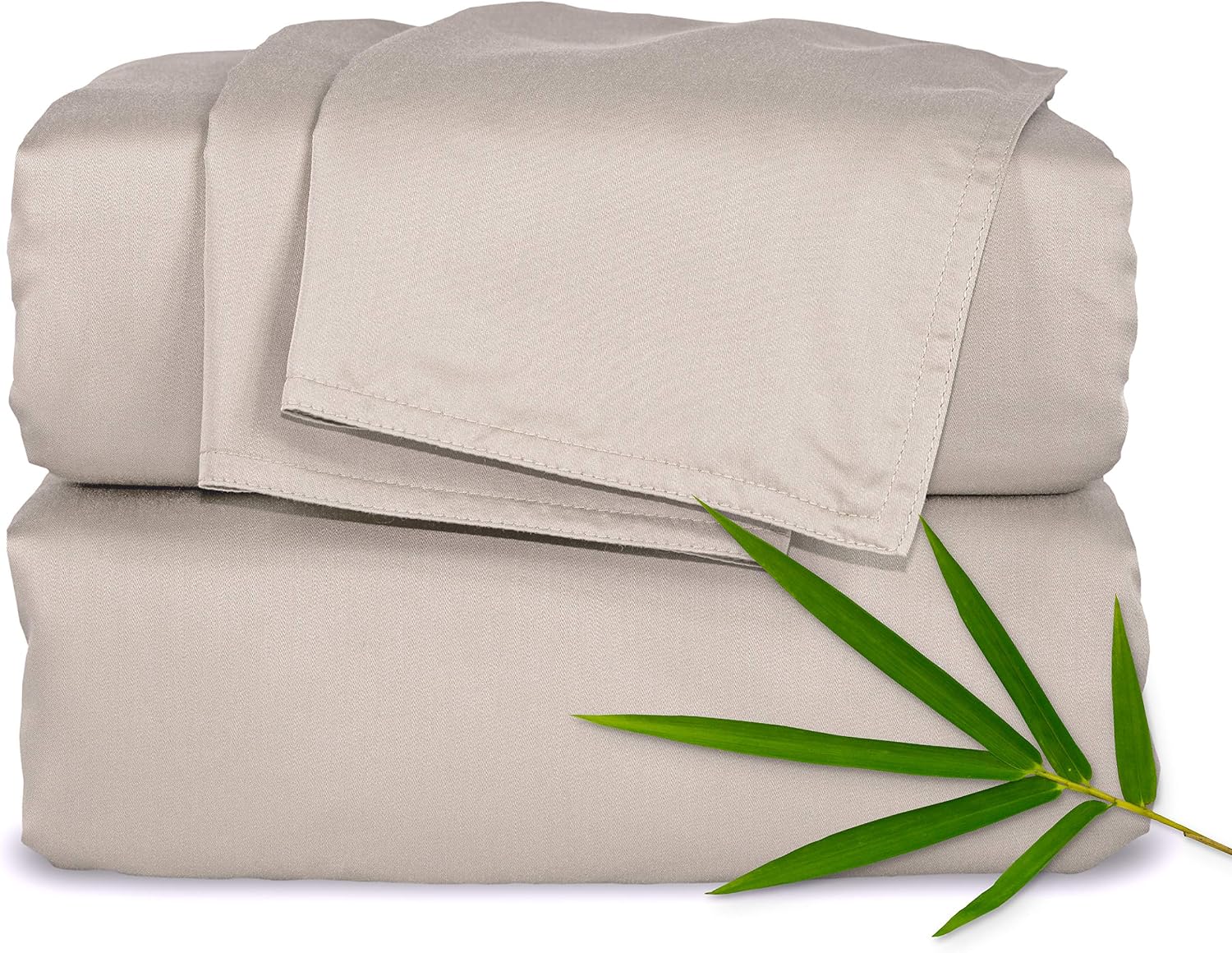Pure Bamboo King Sheets, Genuine 100% Organic Viscose Derived from Bamboo Bed Sheet Set, Luxuriously Soft and Cooling, Double Stitching