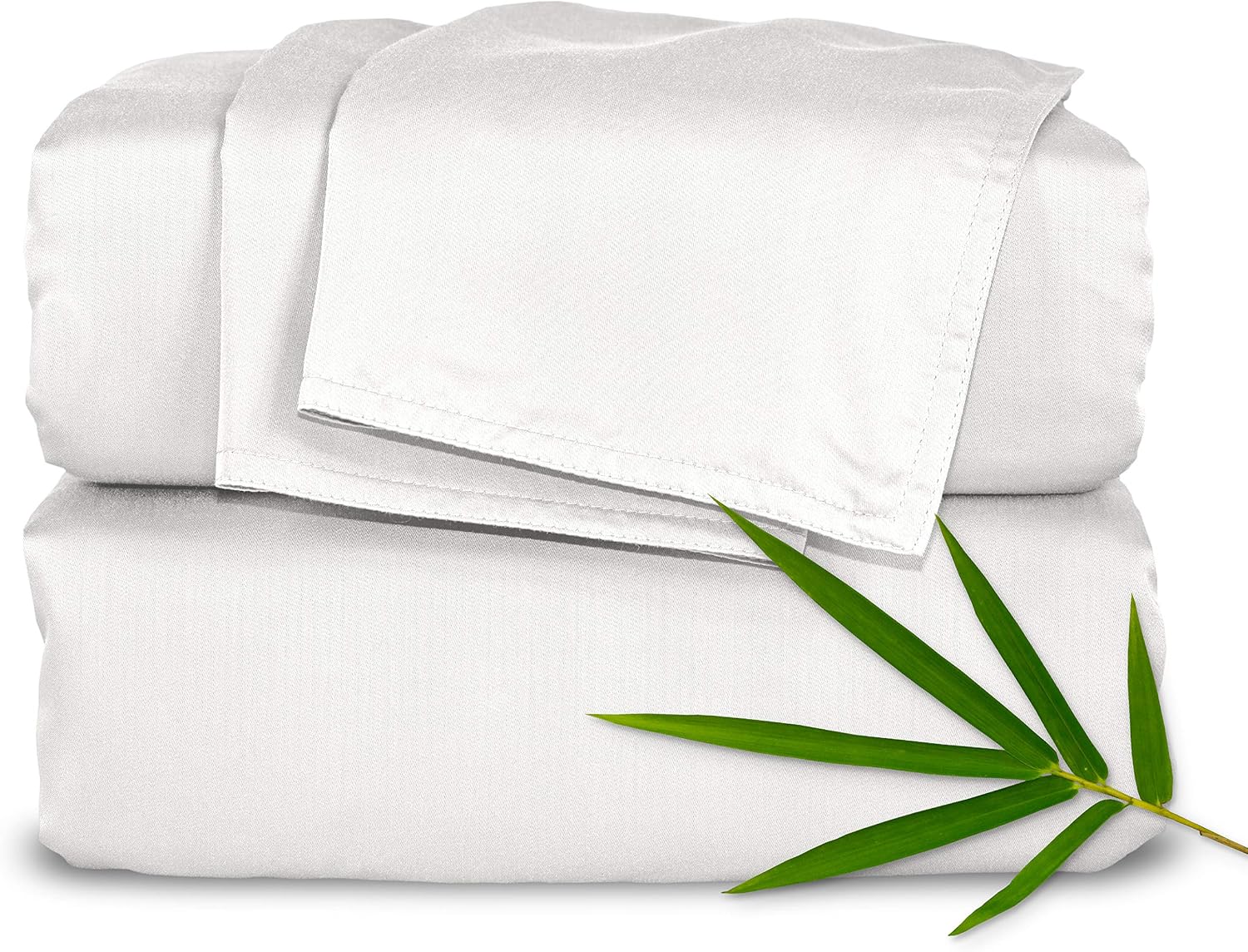 Pure Bamboo King Sheets, Genuine 100% Organic Viscose Derived from Bamboo Bed Sheet Set, Luxuriously Soft and Cooling, Double Stitching
