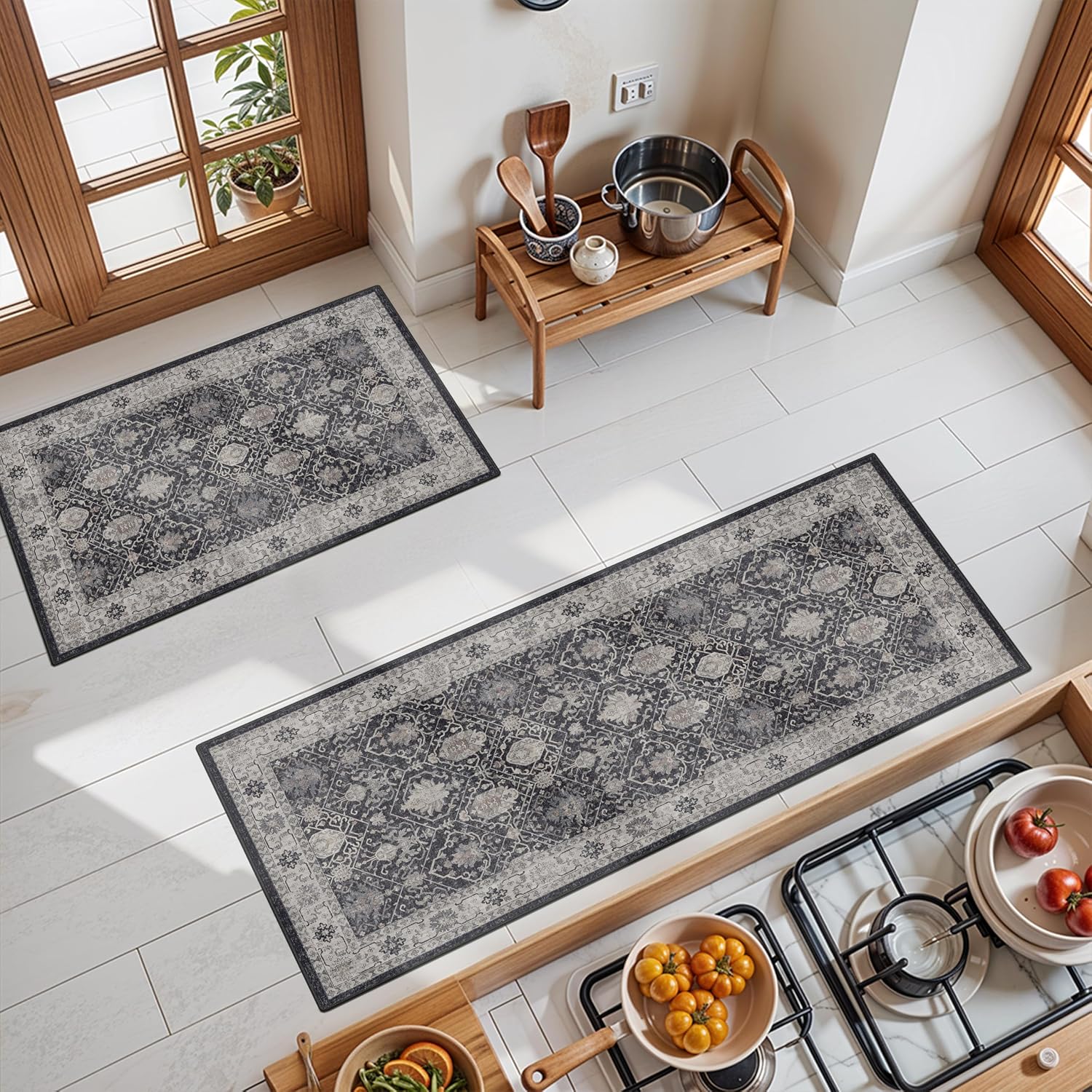 HY HAO YUN LAI Washable Large 9x12 Area Rug: Living Room Oriental Non Slip Soft Rugs Indoor Low Pile Stain Resistant Carpet for Bedroom Dining Room