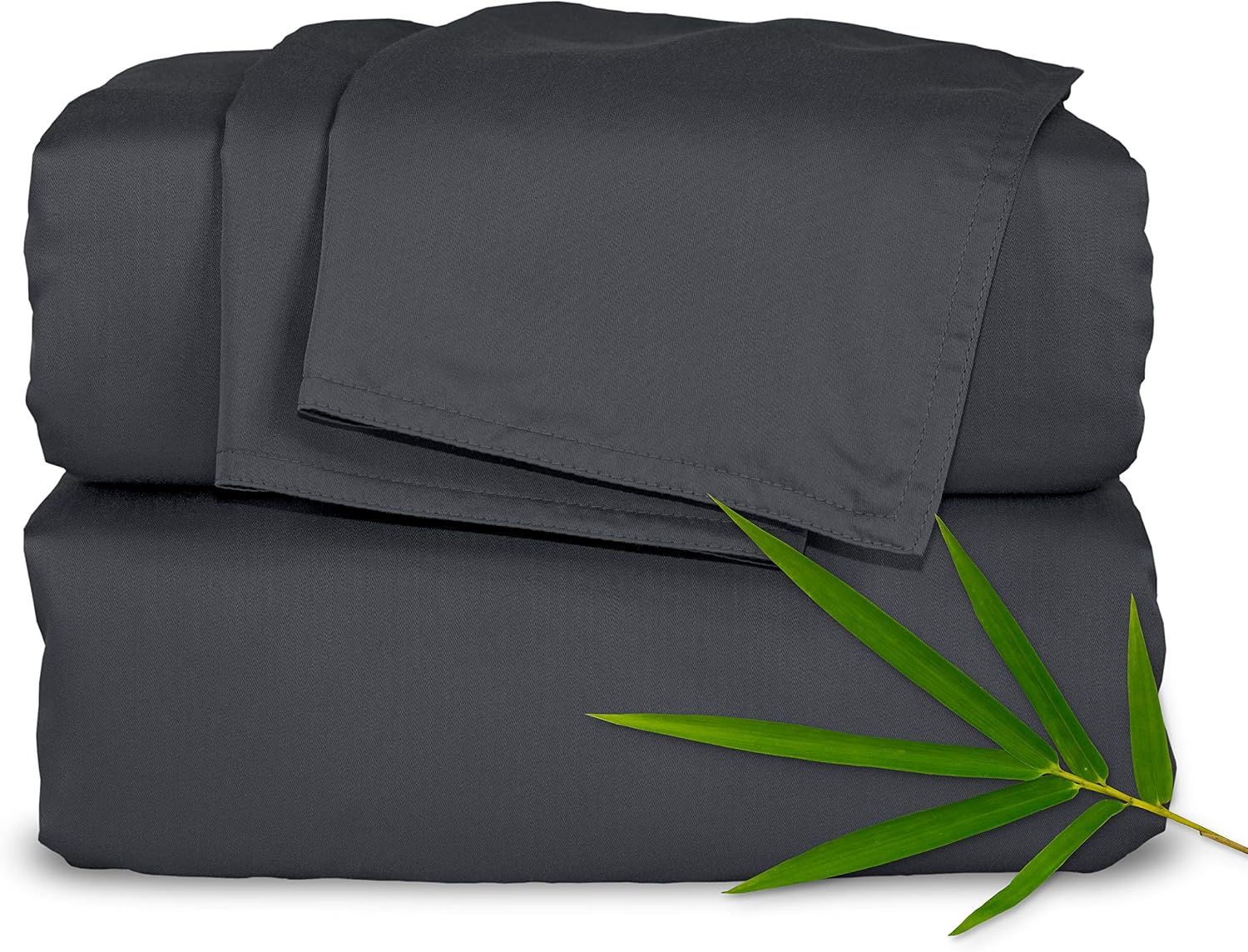 Pure Bamboo King Sheets, Genuine 100% Organic Viscose Derived from Bamboo Bed Sheet Set, Luxuriously Soft and Cooling, Double Stitching