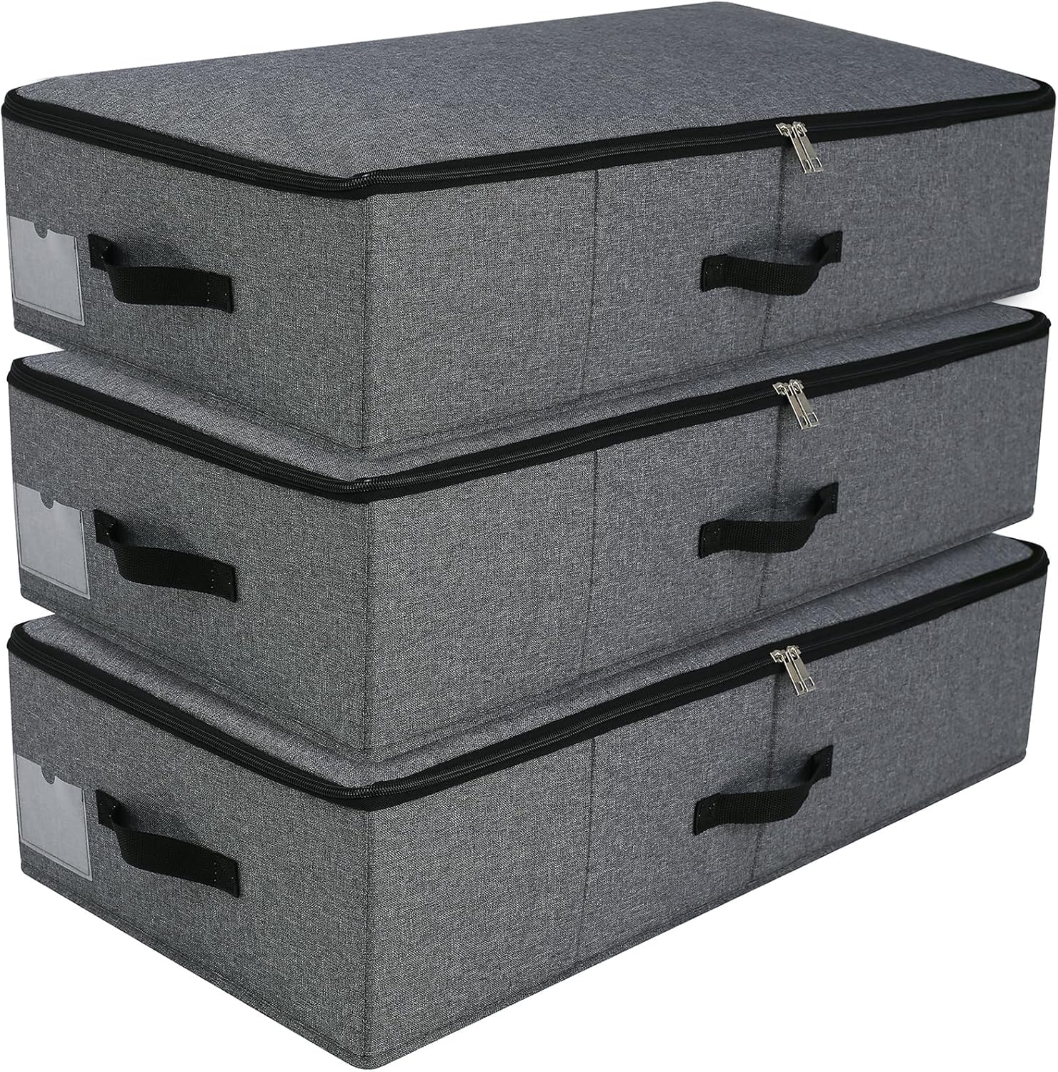 AMJ Large Under Bed Storage Containers, 3 Pack Closet Organizers Bins, Foldable Closet Organizers Storage for Blankets, Towels, Comforter, Sweaters