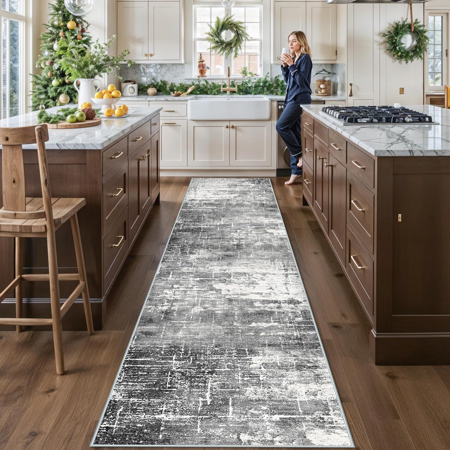 HY HAO YUN LAI Washable Large 9x12 Area Rug: Living Room Oriental Non Slip Soft Rugs Indoor Low Pile Stain Resistant Carpet for Bedroom Dining Room