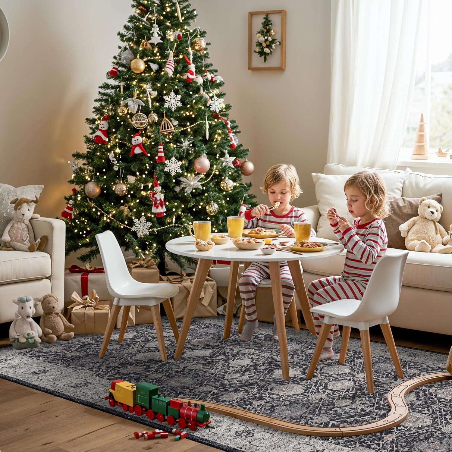 HY HAO YUN LAI Washable Large 9x12 Area Rug: Living Room Oriental Non Slip Soft Rugs Indoor Low Pile Stain Resistant Carpet for Bedroom Dining Room