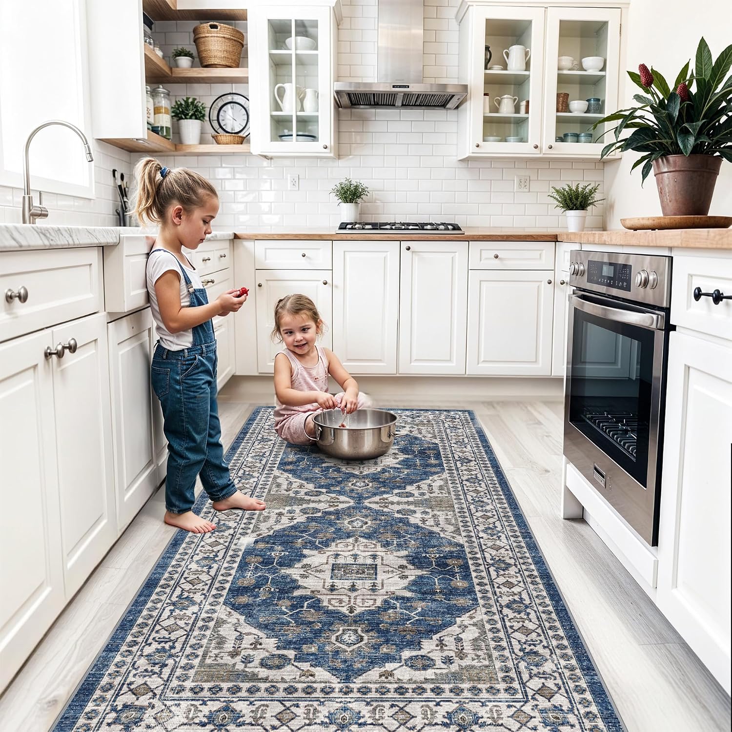 HY HAO YUN LAI Washable Large 9x12 Area Rug: Living Room Oriental Non Slip Soft Rugs Indoor Low Pile Stain Resistant Carpet for Bedroom Dining Room