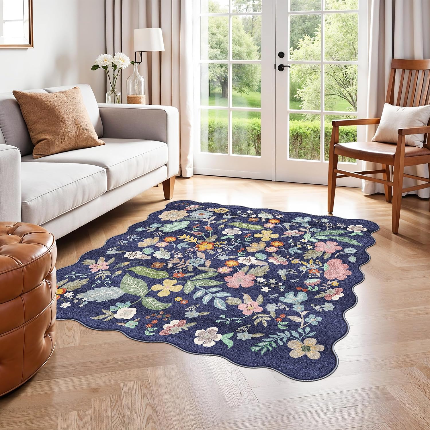 HY HAO YUN LAI Washable Large 9x12 Area Rug: Living Room Oriental Non Slip Soft Rugs Indoor Low Pile Stain Resistant Carpet for Bedroom Dining Room