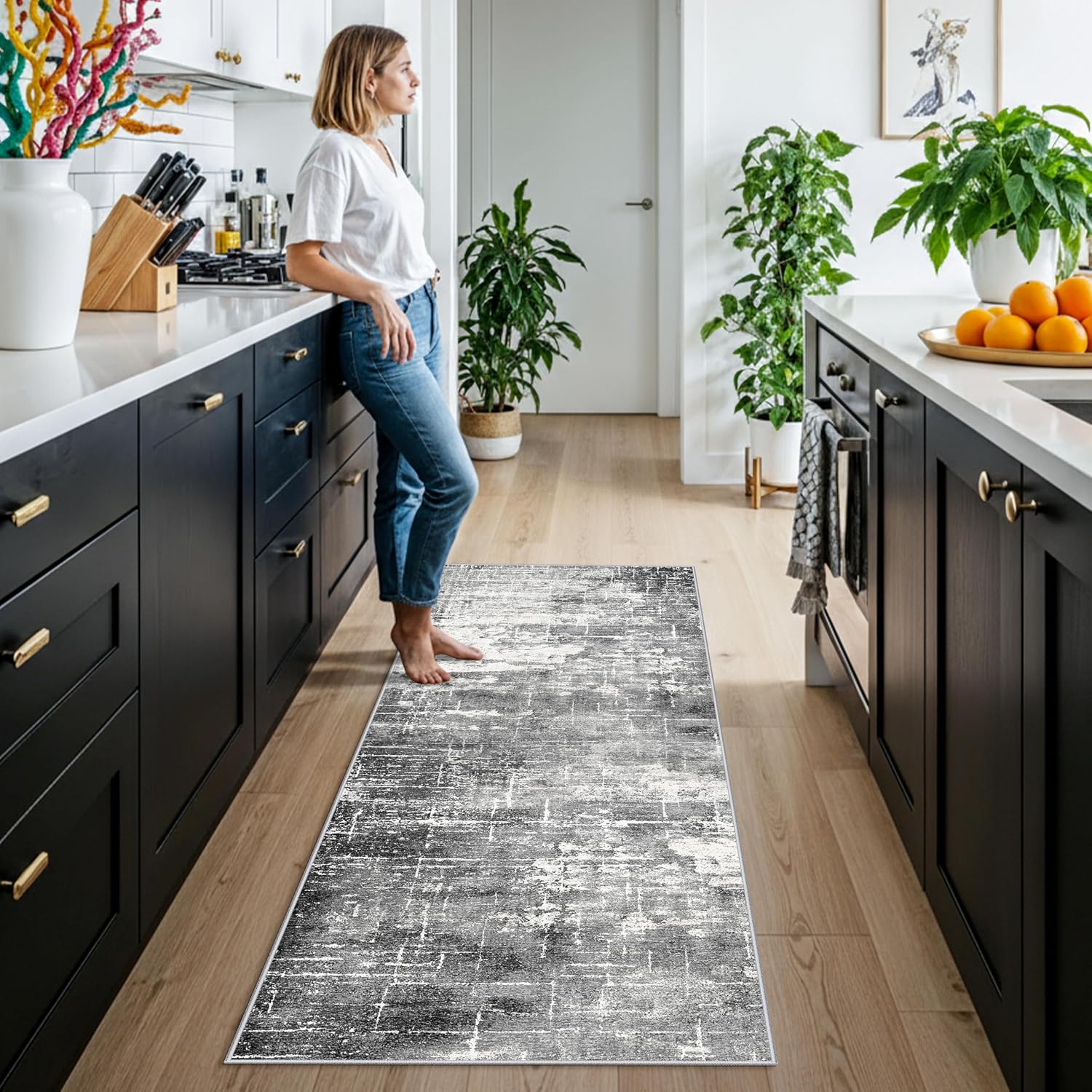 HY HAO YUN LAI Washable Large 9x12 Area Rug: Living Room Oriental Non Slip Soft Rugs Indoor Low Pile Stain Resistant Carpet for Bedroom Dining Room