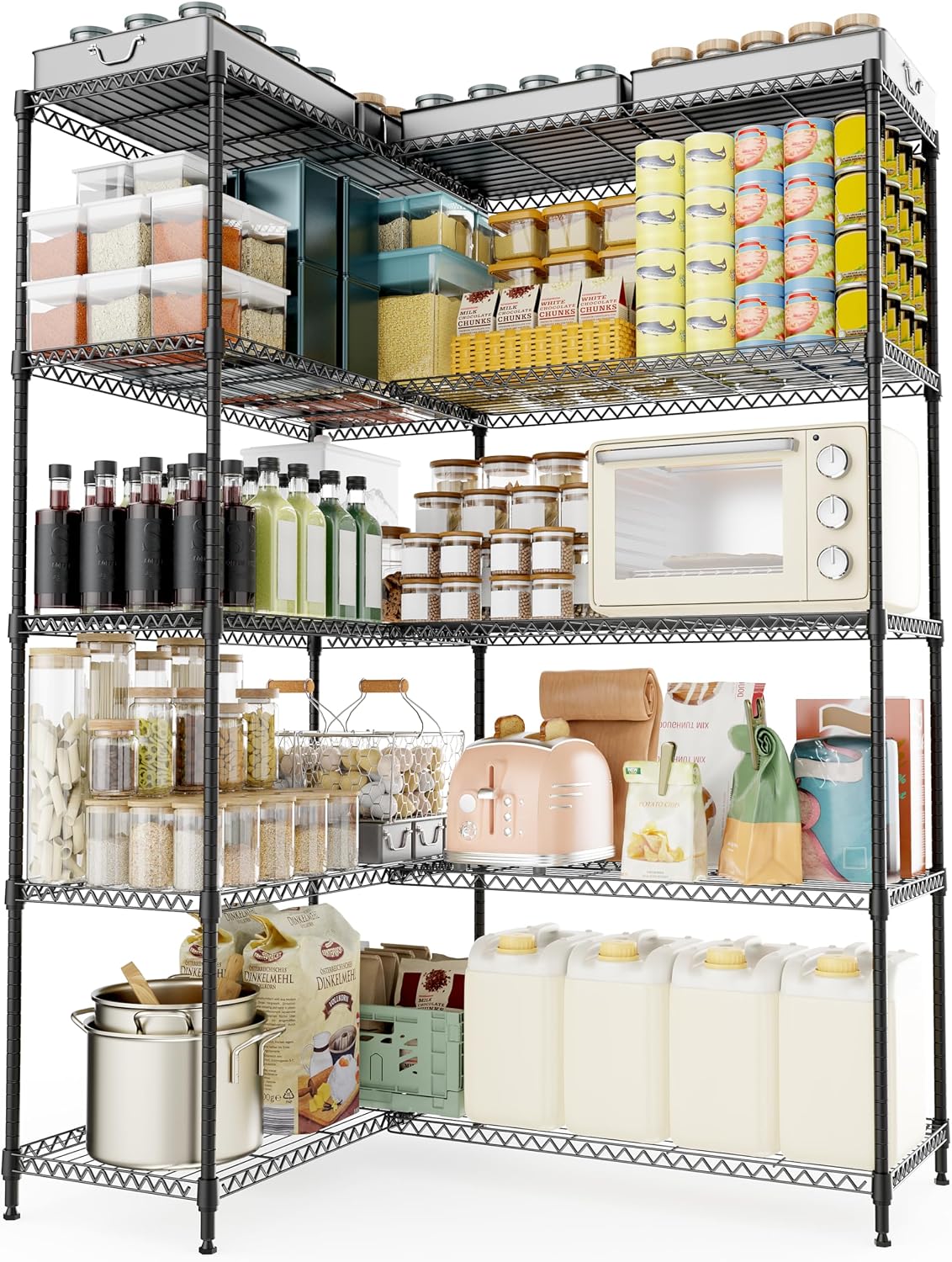M MZG 750 lbs 3 Tier Shelf Metal Storage Shelves Wire Rack Closet Organizers with PP Board for Garage Kitchen Bathroom Laundry Chrome 11.8" D x 21.7"