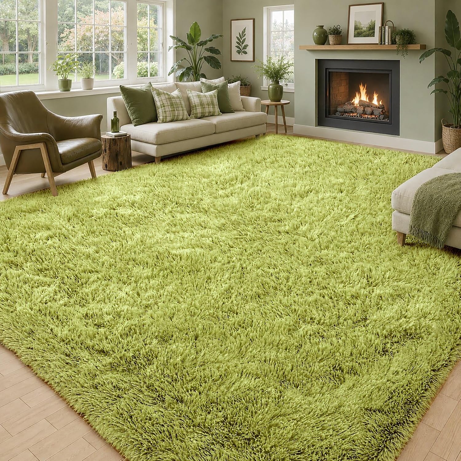 junhejiamei Area Rugs 9x12 Living Room, Large Area Rug Shaggy Carpet Soft Plush Furry Bedside Rug