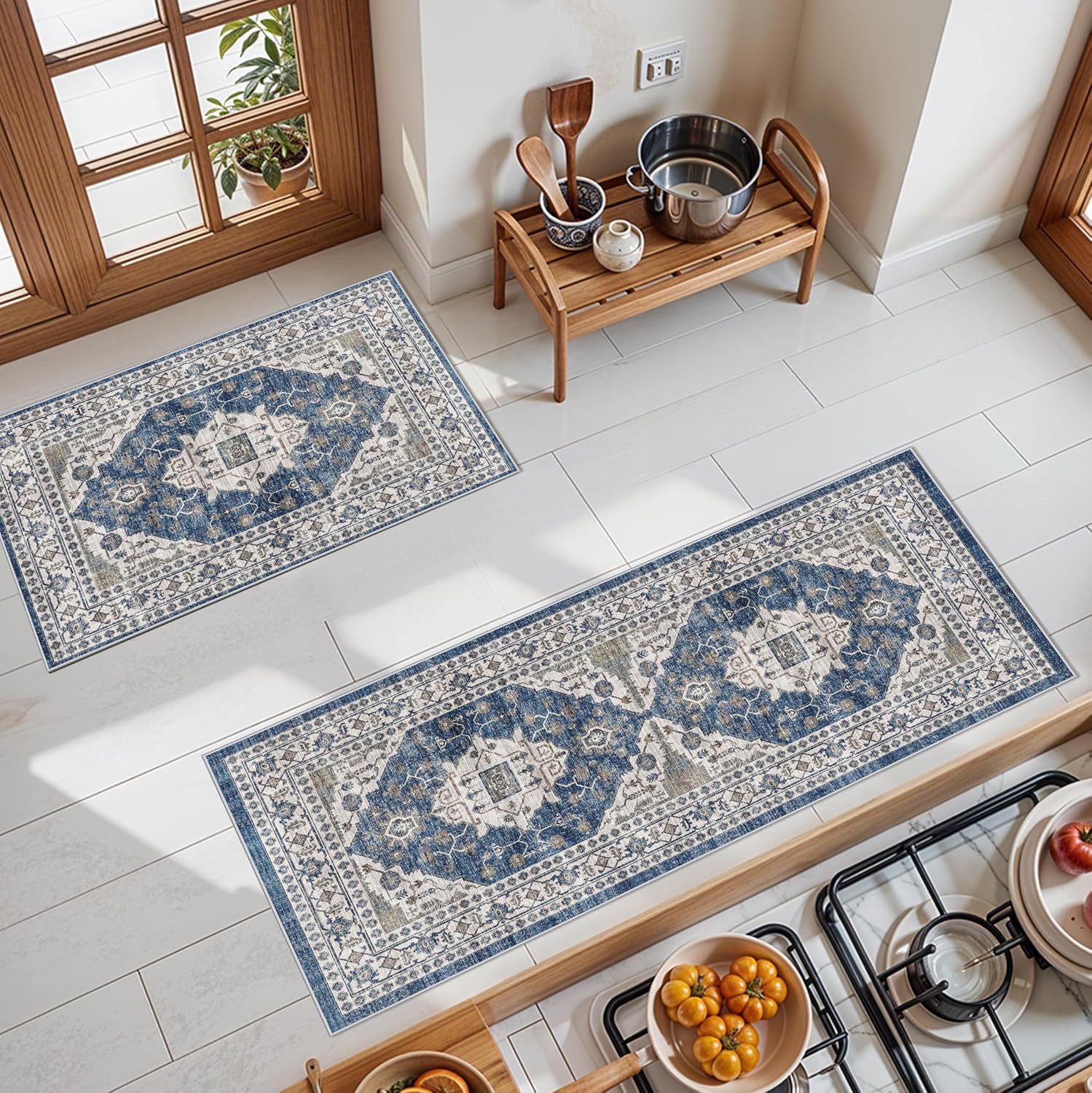 HY HAO YUN LAI Washable Large 9x12 Area Rug: Living Room Oriental Non Slip Soft Rugs Indoor Low Pile Stain Resistant Carpet for Bedroom Dining Room