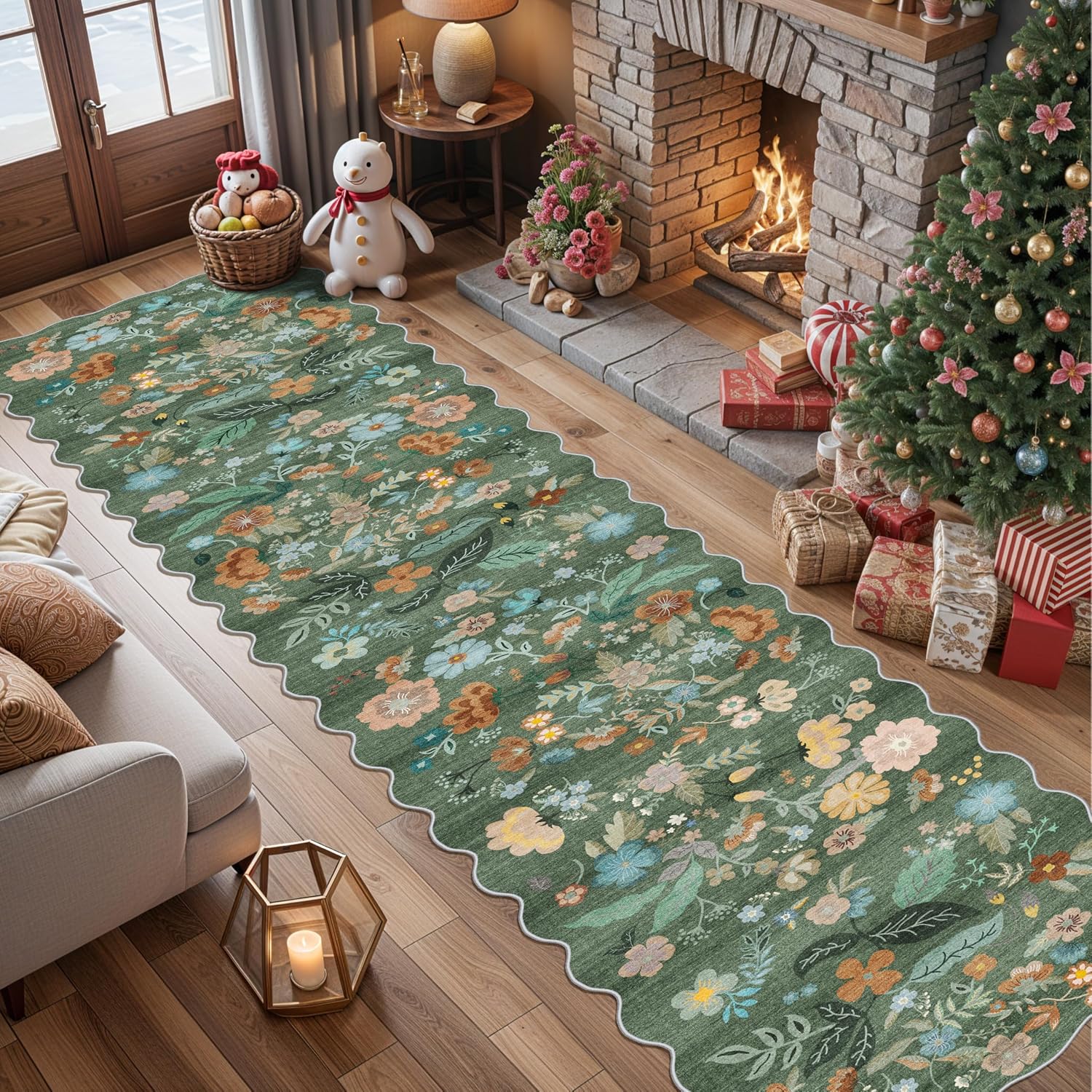 HY HAO YUN LAI Washable Large 9x12 Area Rug: Living Room Oriental Non Slip Soft Rugs Indoor Low Pile Stain Resistant Carpet for Bedroom Dining Room