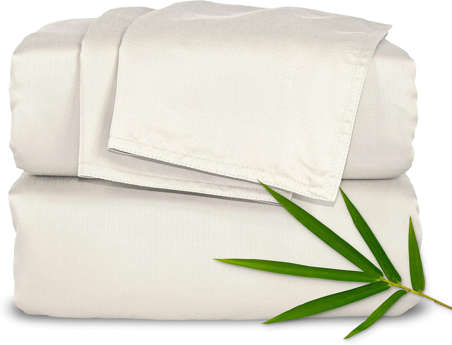 Pure Bamboo King Sheets, Genuine 100% Organic Viscose Derived from Bamboo Bed Sheet Set, Luxuriously Soft and Cooling, Double Stitching