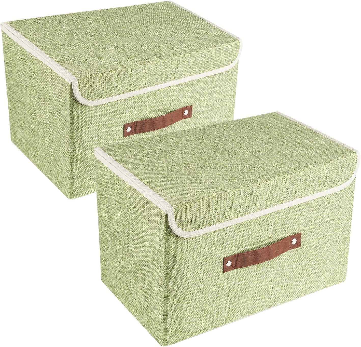 TYEERS Foldable Storage Boxes with Lids 5 Pack Fabric Storage Bins with Lids, Closet Organizers for Clothes Storage, Room Organization, Office Storage