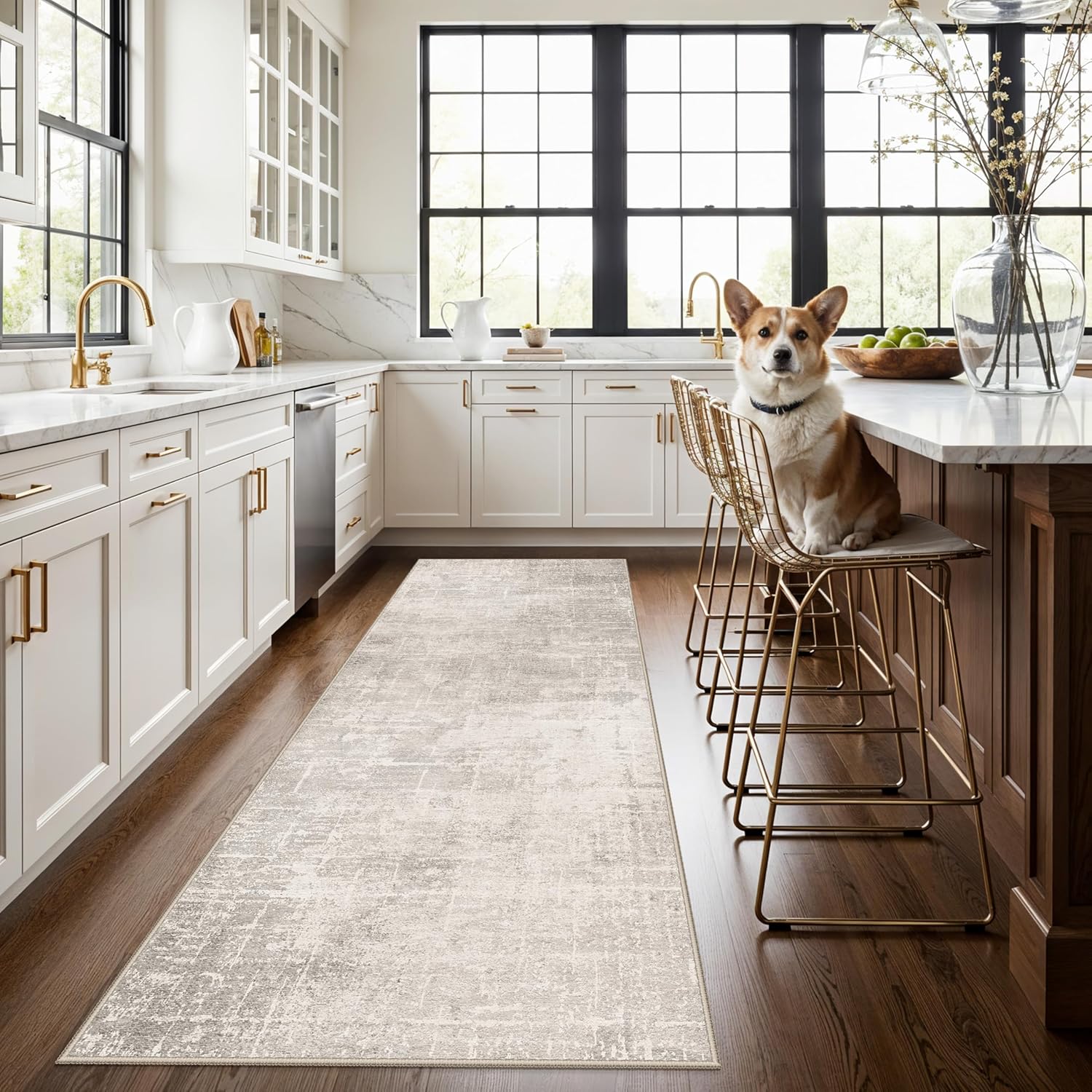 HY HAO YUN LAI Washable Large 9x12 Area Rug: Living Room Oriental Non Slip Soft Rugs Indoor Low Pile Stain Resistant Carpet for Bedroom Dining Room