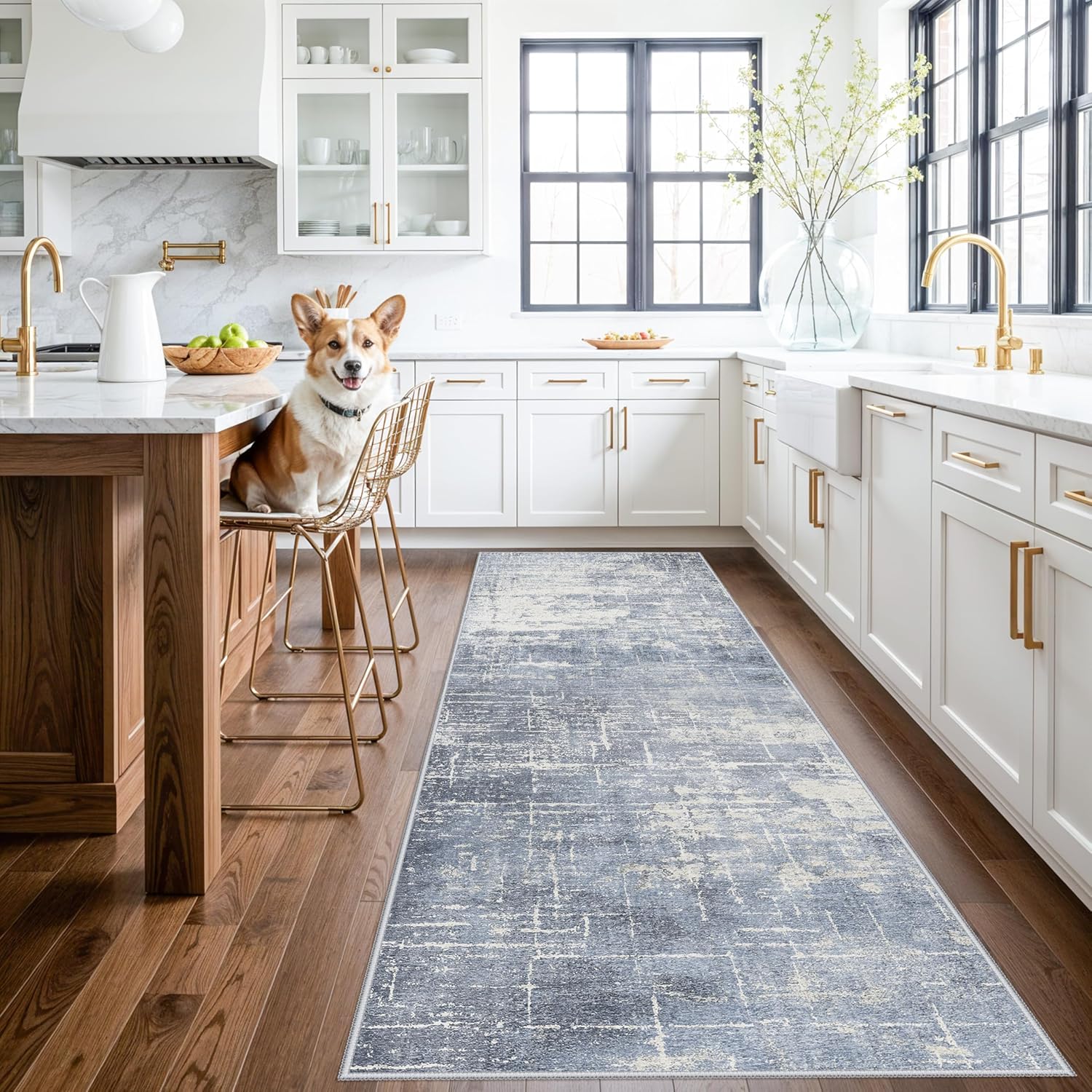 HY HAO YUN LAI Washable Large 9x12 Area Rug: Living Room Oriental Non Slip Soft Rugs Indoor Low Pile Stain Resistant Carpet for Bedroom Dining Room