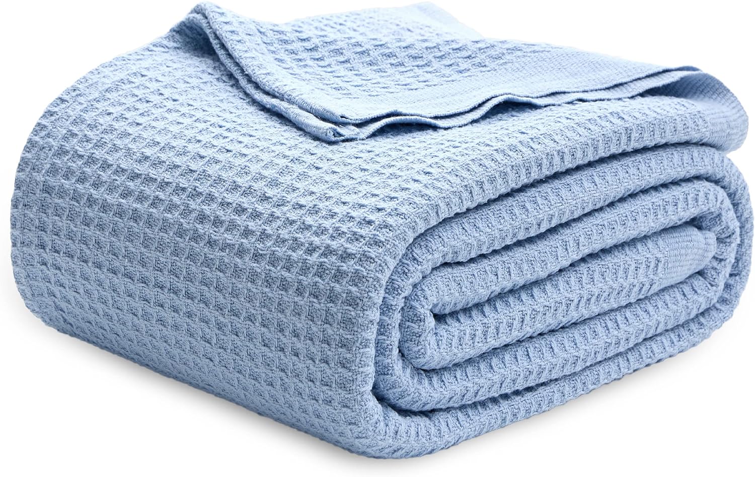 Bedsure 100% Cotton Blanket King Size for Bed - Cooling Breathable and Soft for Summer, Thick Cozy Waffle Weave Blanket Gifts for Women, White
