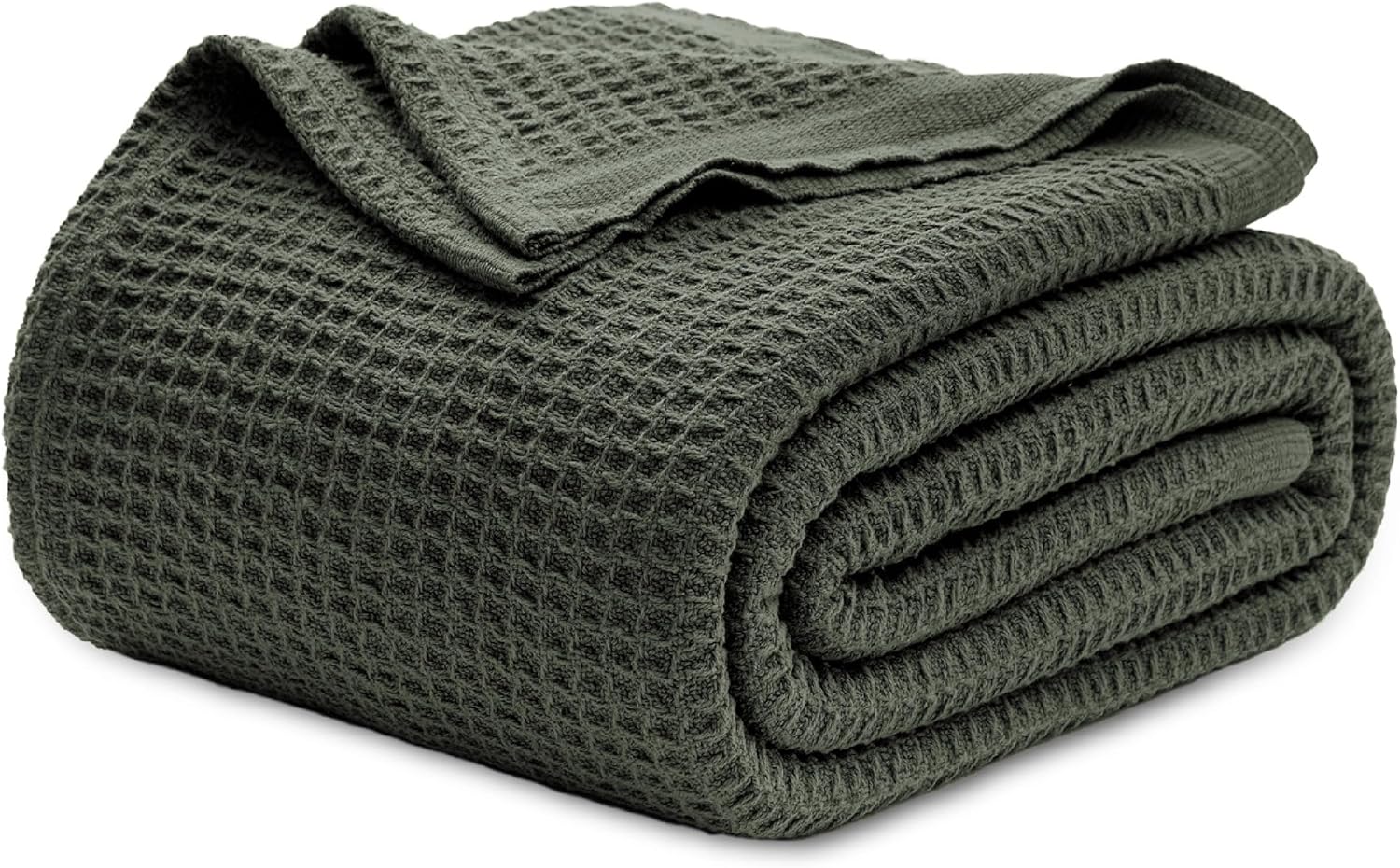 Bedsure 100% Cotton Blanket King Size for Bed - Cooling Breathable and Soft for Summer, Thick Cozy Waffle Weave Blanket Gifts for Women, White