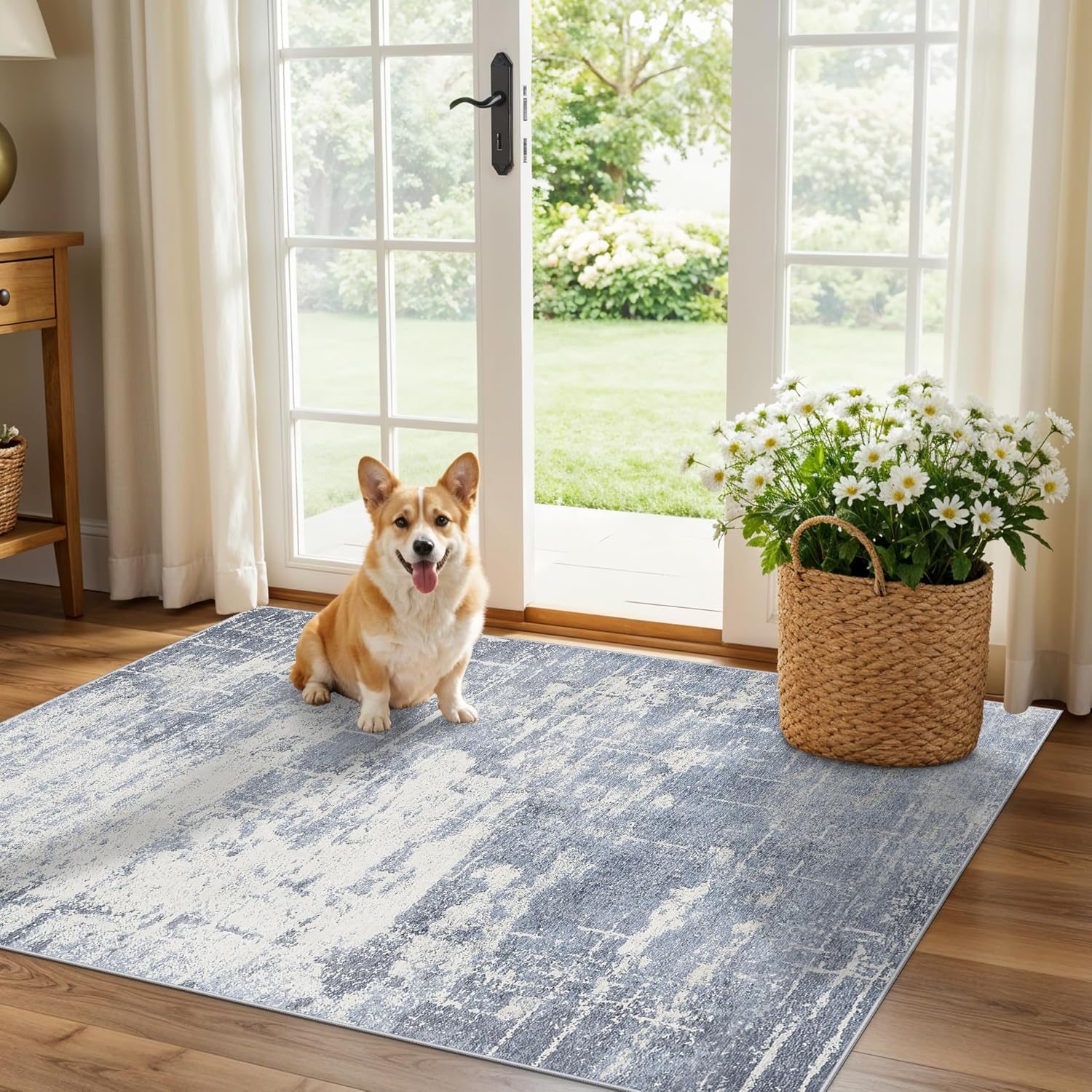 HY HAO YUN LAI Washable Large 9x12 Area Rug: Living Room Oriental Non Slip Soft Rugs Indoor Low Pile Stain Resistant Carpet for Bedroom Dining Room