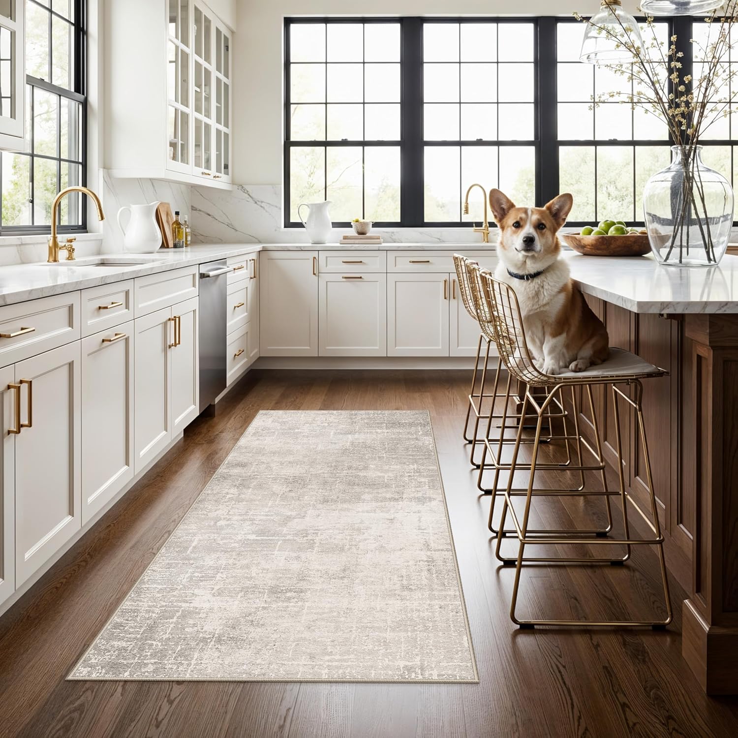 HY HAO YUN LAI Washable Large 9x12 Area Rug: Living Room Oriental Non Slip Soft Rugs Indoor Low Pile Stain Resistant Carpet for Bedroom Dining Room