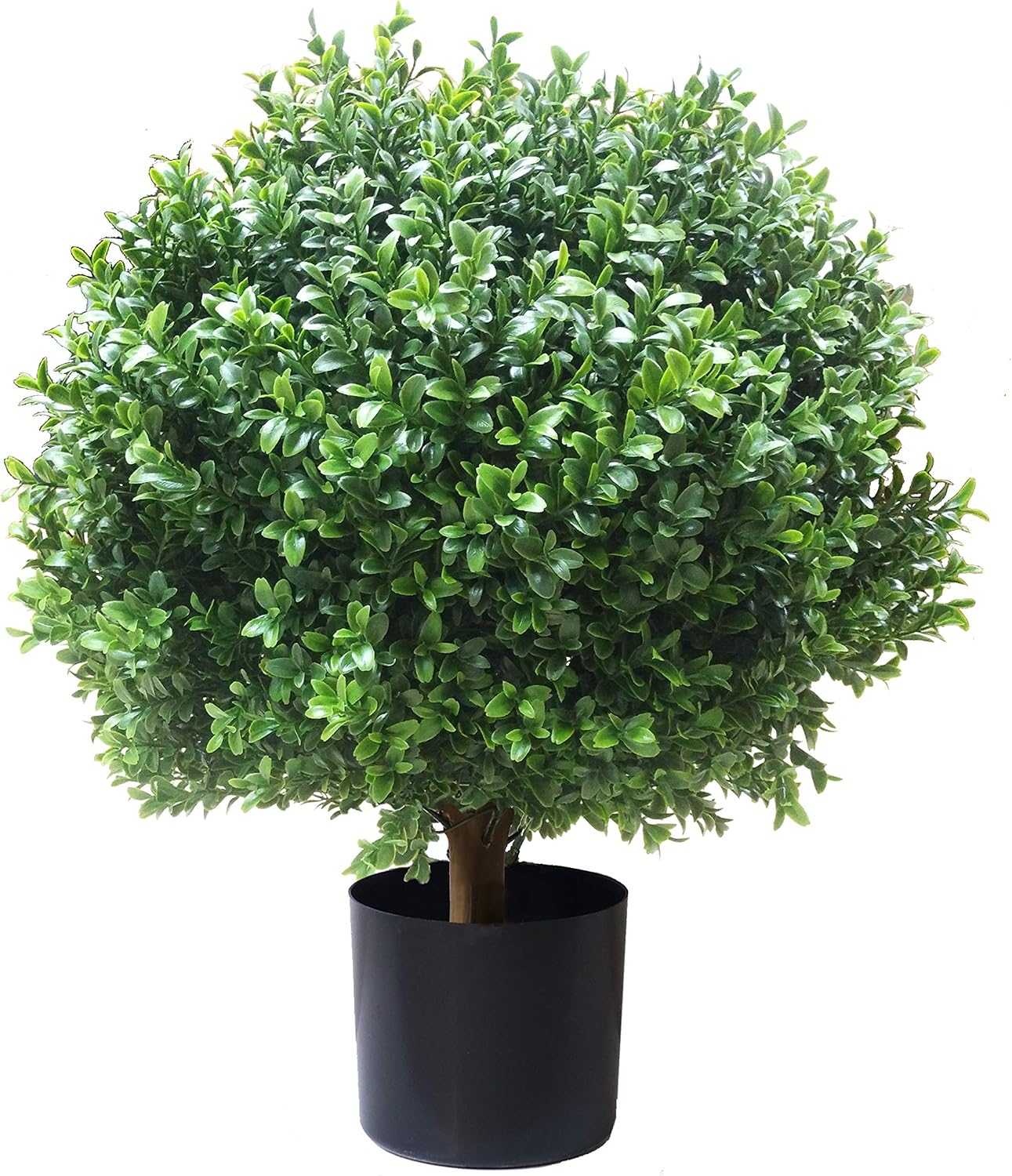 ALL SEASON GREEN 2'T 18''W Boxwood Ball Artificial Topiary Trees Potted Faux Outdoor Plants for Home Porch Decor Set of 2