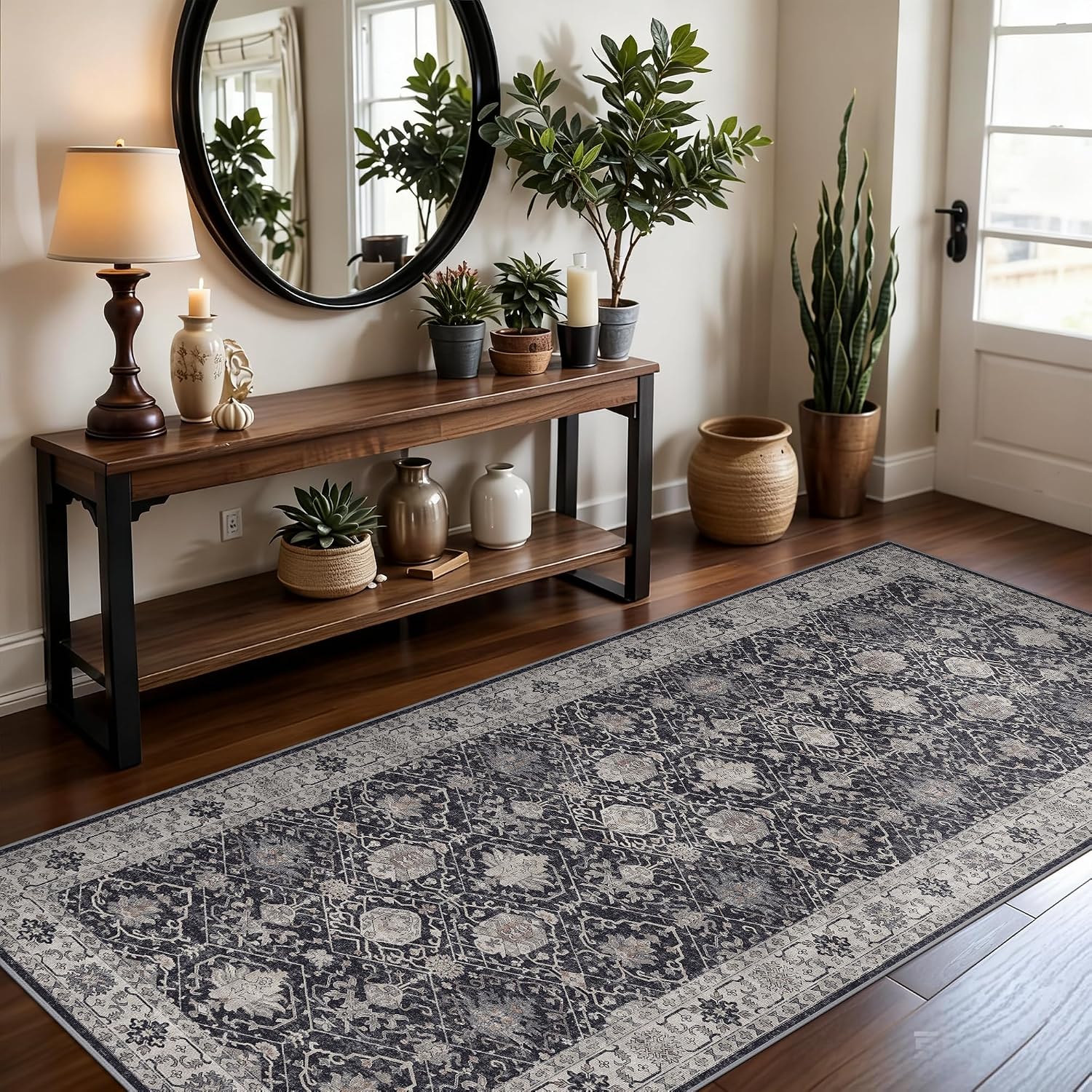 HY HAO YUN LAI Washable Large 9x12 Area Rug: Living Room Oriental Non Slip Soft Rugs Indoor Low Pile Stain Resistant Carpet for Bedroom Dining Room