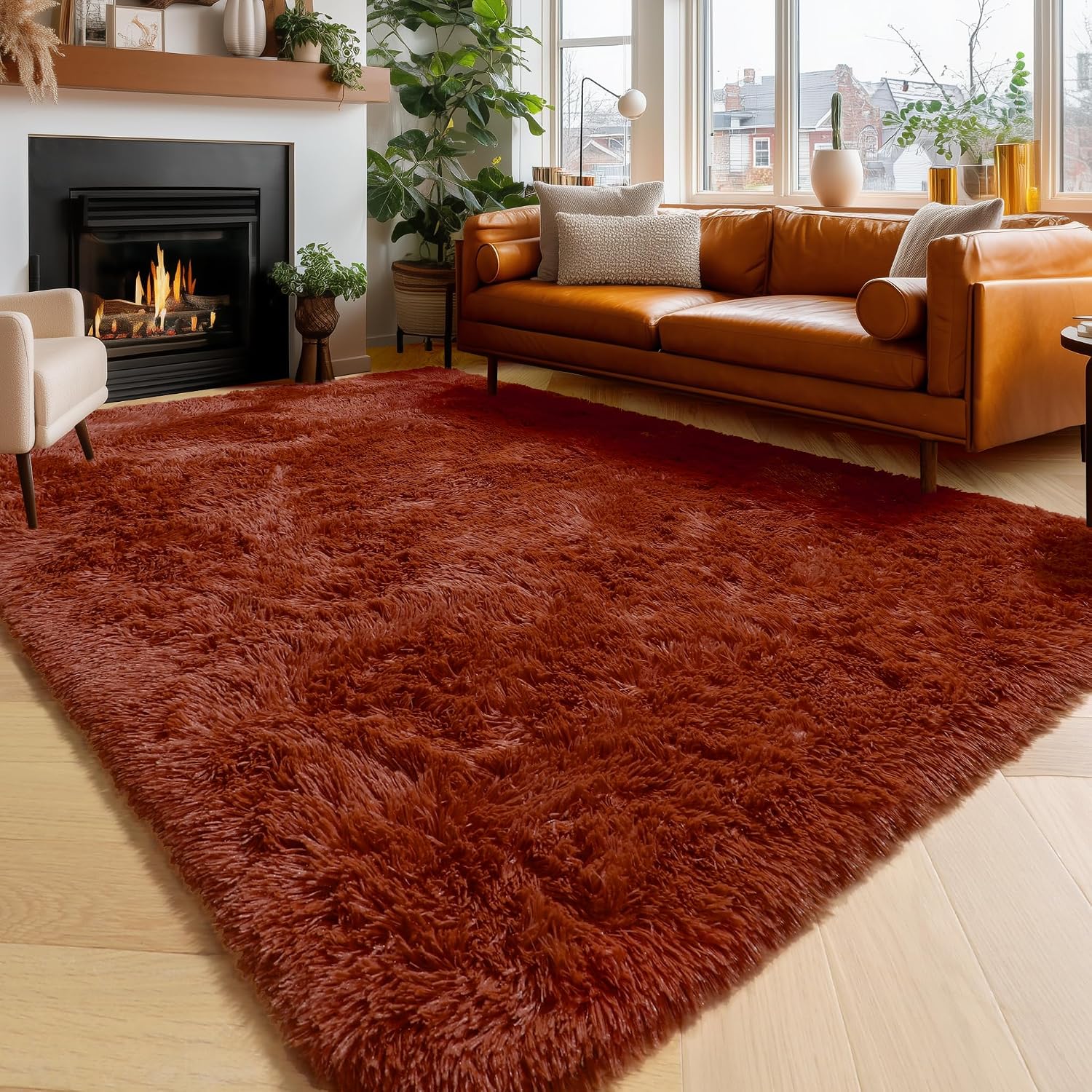 Amdrebio Grass Green Rugs for Living Room Bedroom Decor Aesthetic, 9x12 Large Fluffy Shag Area Rug for Kids Room Baby Nursery Teen Girls Boys