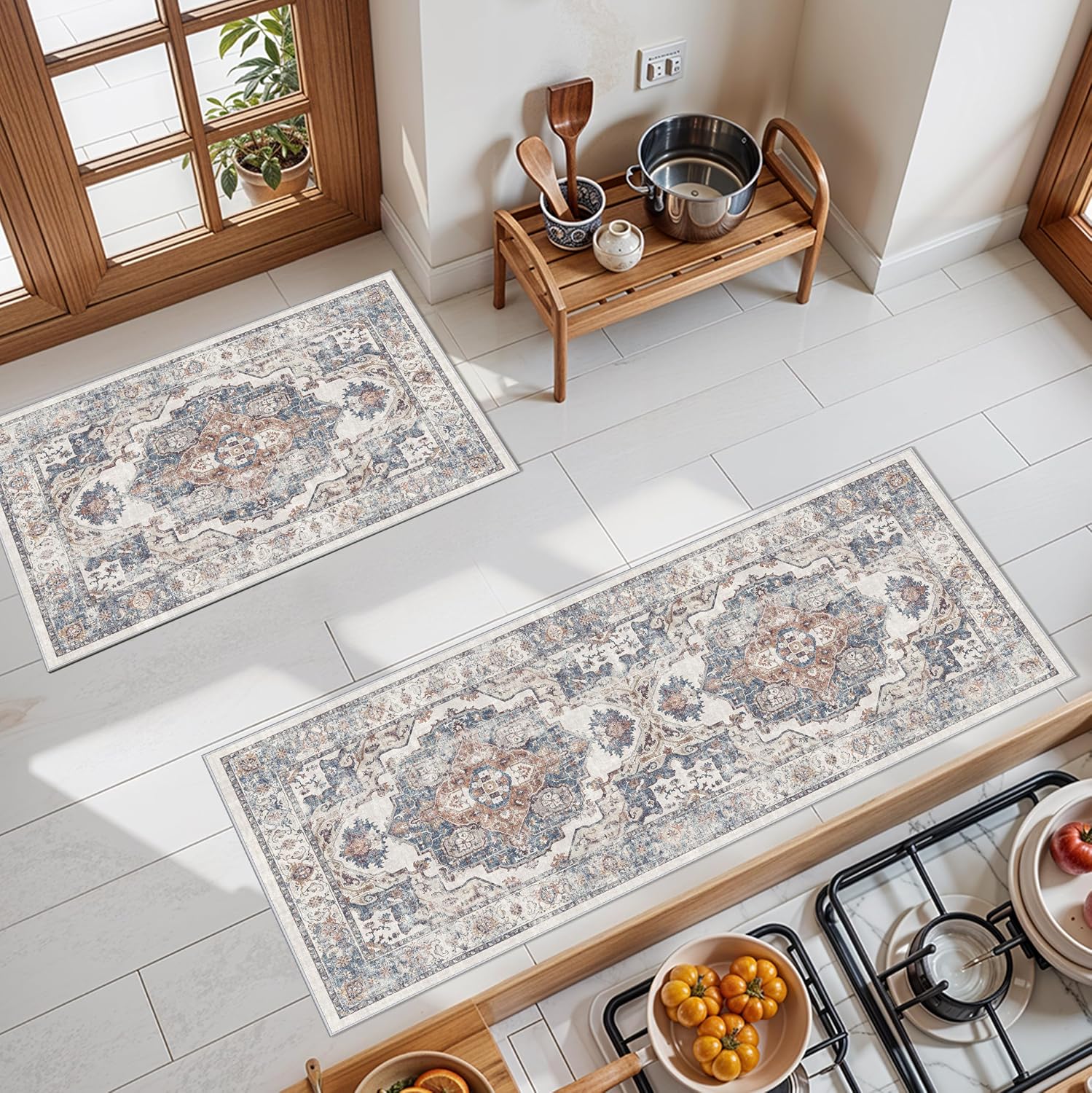 HY HAO YUN LAI Washable Large 9x12 Area Rug: Living Room Oriental Non Slip Soft Rugs Indoor Low Pile Stain Resistant Carpet for Bedroom Dining Room