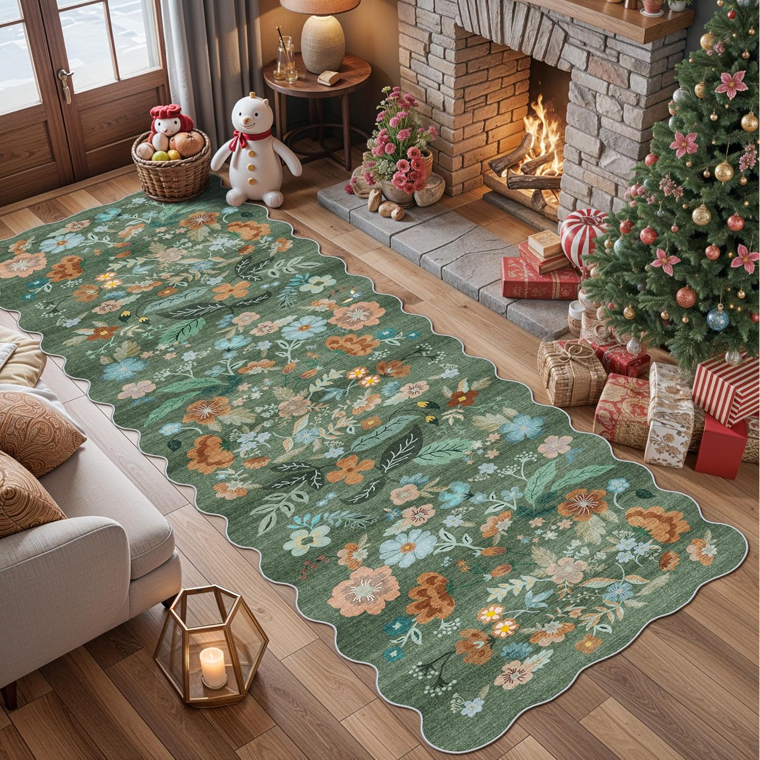 HY HAO YUN LAI Washable Large 9x12 Area Rug: Living Room Oriental Non Slip Soft Rugs Indoor Low Pile Stain Resistant Carpet for Bedroom Dining Room