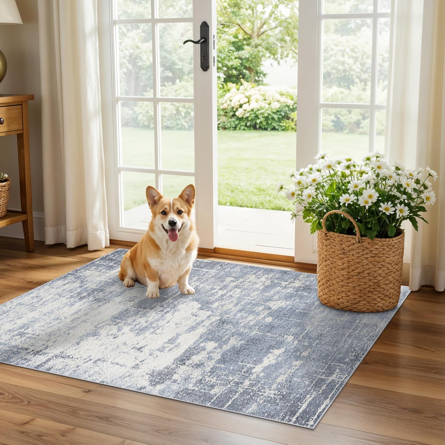 HY HAO YUN LAI Washable Large 9x12 Area Rug: Living Room Oriental Non Slip Soft Rugs Indoor Low Pile Stain Resistant Carpet for Bedroom Dining Room