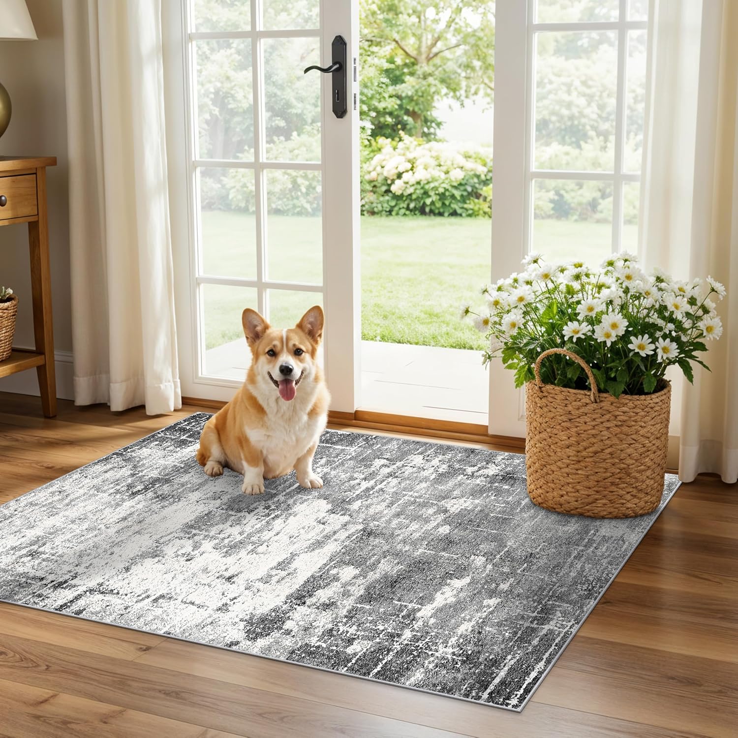 HY HAO YUN LAI Washable Large 9x12 Area Rug: Living Room Oriental Non Slip Soft Rugs Indoor Low Pile Stain Resistant Carpet for Bedroom Dining Room