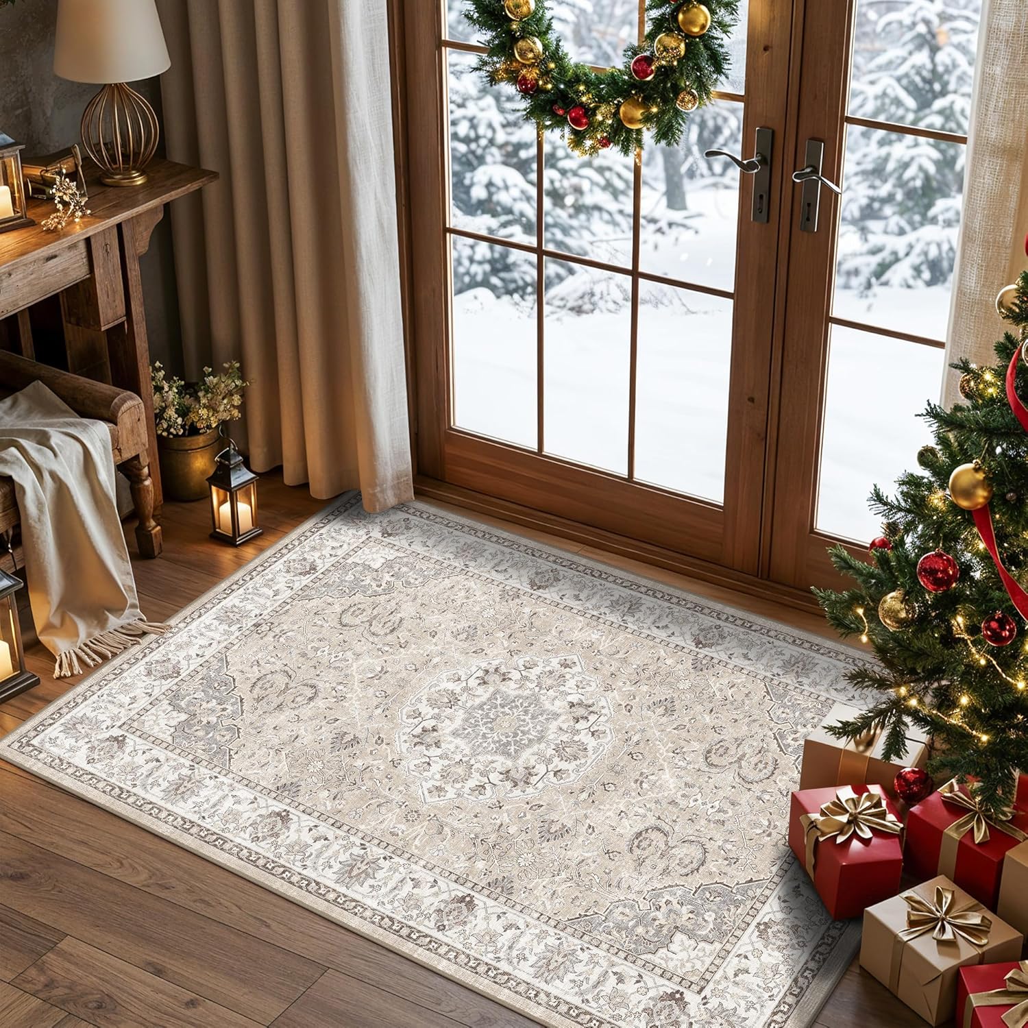HY HAO YUN LAI Washable Large 9x12 Area Rug: Living Room Oriental Non Slip Soft Rugs Indoor Low Pile Stain Resistant Carpet for Bedroom Dining Room