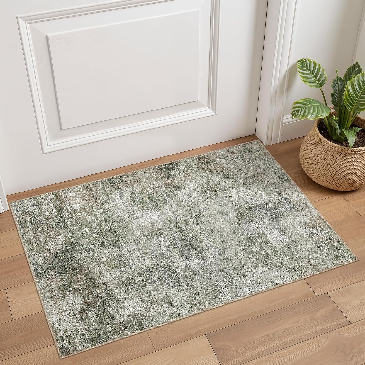 Tortania Area Rug Living Room Rugs - 10x12 Washable Large Soft Neutral Boho Moroccan Bohemian Farmhouse Rug Indoor Floor Carpet for Bedroom Under