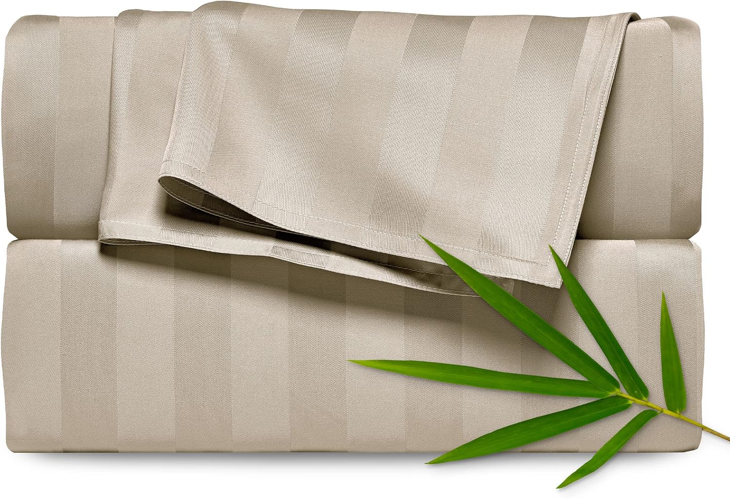 Pure Bamboo King Sheets, Genuine 100% Organic Viscose Derived from Bamboo Bed Sheet Set, Luxuriously Soft and Cooling, Double Stitching