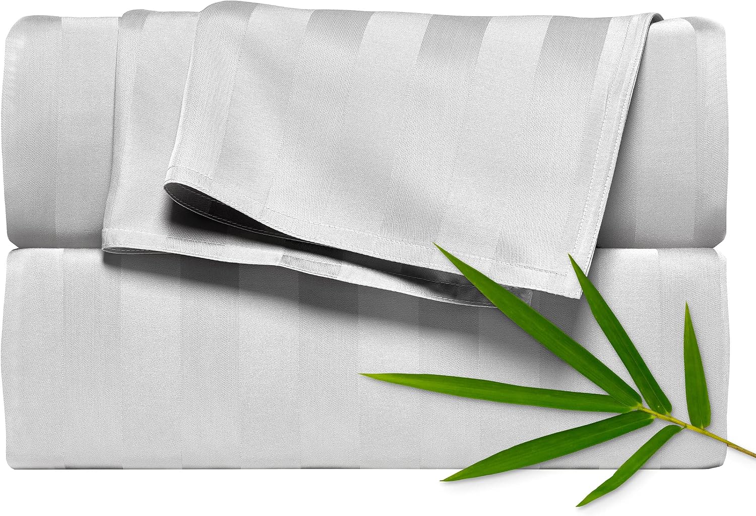 Pure Bamboo King Sheets, Genuine 100% Organic Viscose Derived from Bamboo Bed Sheet Set, Luxuriously Soft and Cooling, Double Stitching