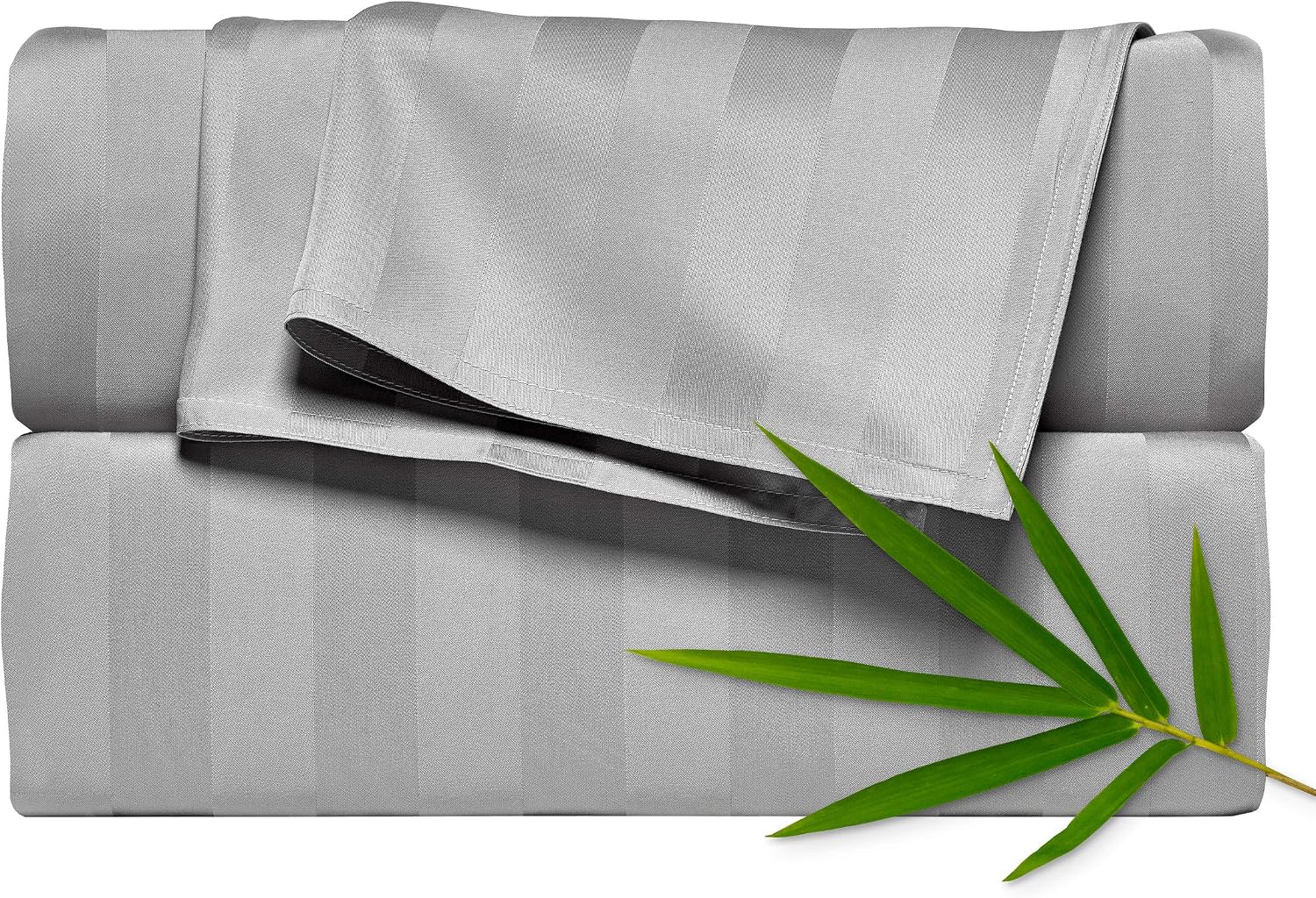 Pure Bamboo King Sheets, Genuine 100% Organic Viscose Derived from Bamboo Bed Sheet Set, Luxuriously Soft and Cooling, Double Stitching